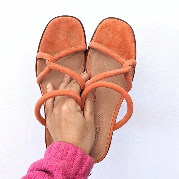 EUC Madewell Tayla Suede Sandals (coral) - Picture 6 of 7